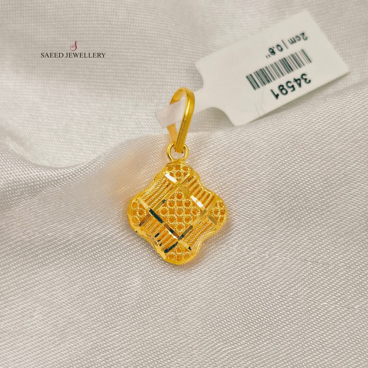 Light Kuwaiti Pendant Made of 21K Gold by Saeed Jewelry 