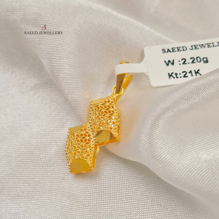 Light Kuwaiti Pendant Made of 21K Gold by Saeed Jewelry 