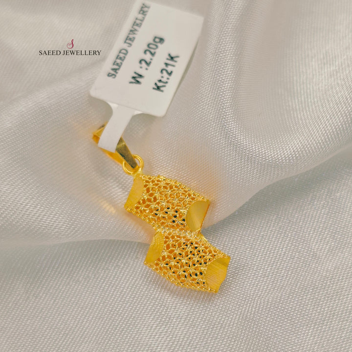 Light Kuwaiti Pendant Made of 21K Gold by Saeed Jewelry 
