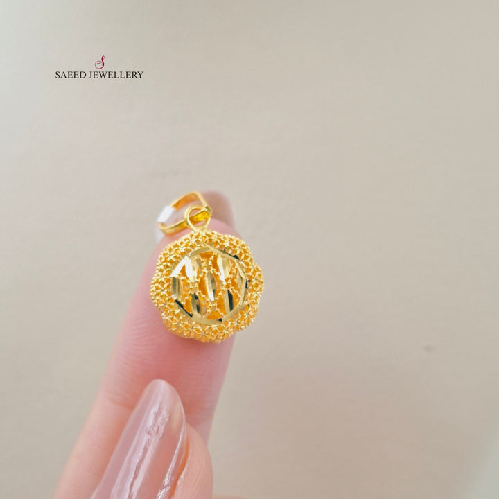 Light Kuwaiti Pendant Made of 21K Gold by Saeed Jewelry 