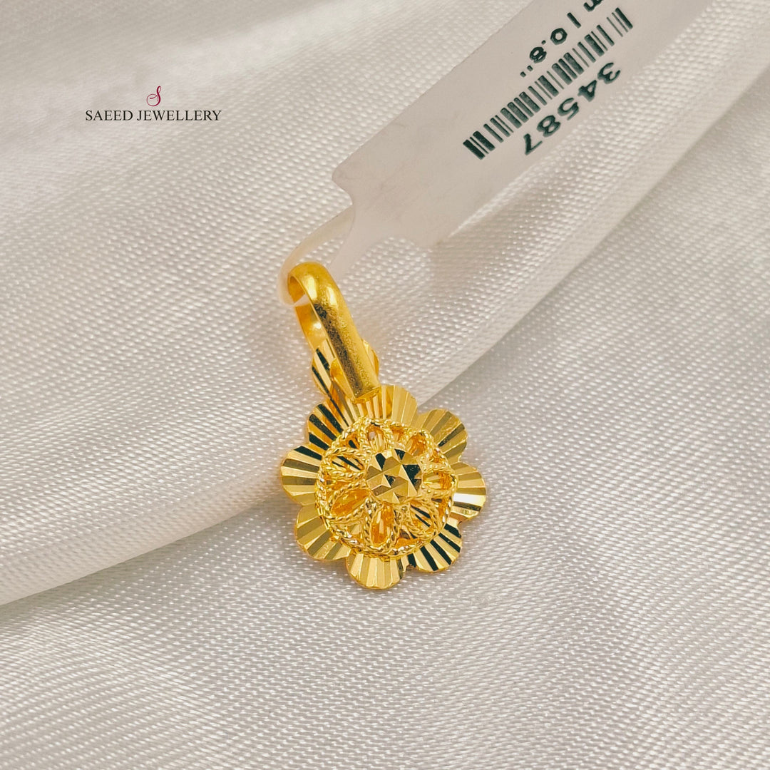 Light Kuwaiti Pendant Made of 21K Gold by Saeed Jewelry 