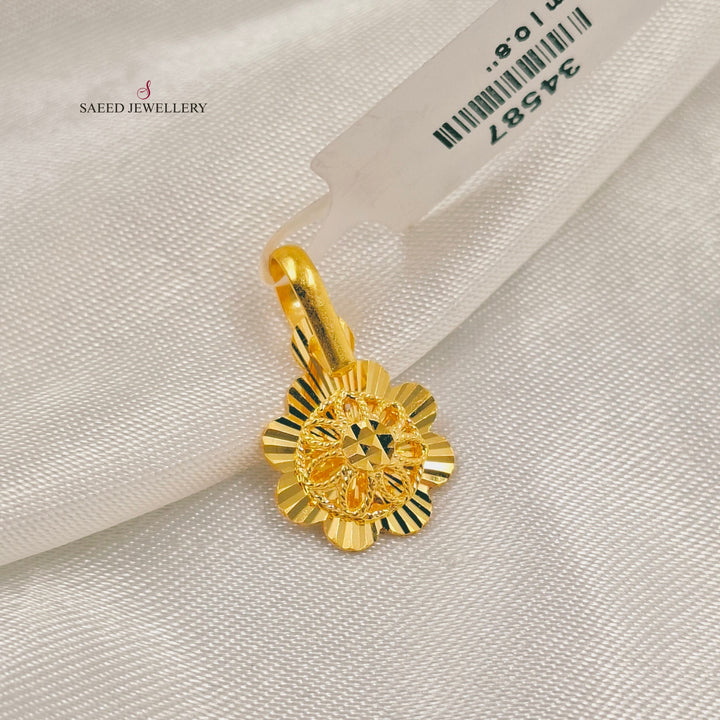 Light Kuwaiti Pendant Made of 21K Gold by Saeed Jewelry 
