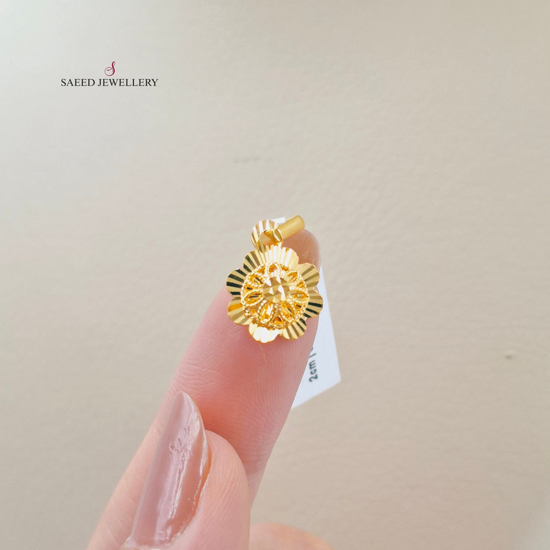 Light Kuwaiti Pendant Made of 21K Gold by Saeed Jewelry 
