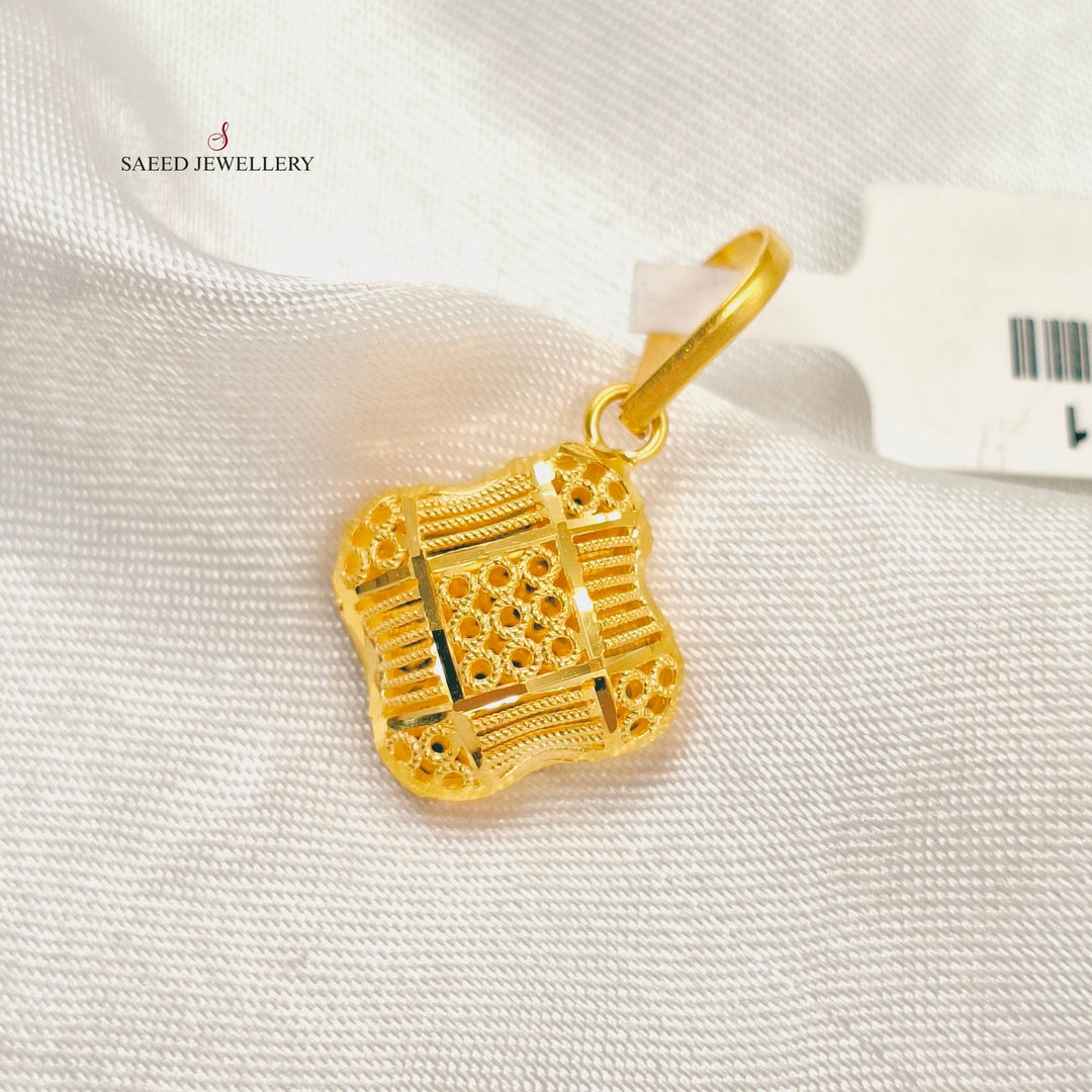 Light Kuwaiti Pendant Made of 21K Gold by Saeed Jewelry 