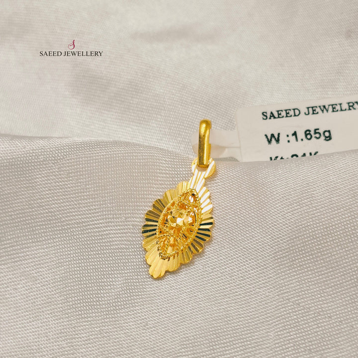 Light Kuwaiti Pendant Made of 21K Gold by Saeed Jewelry 