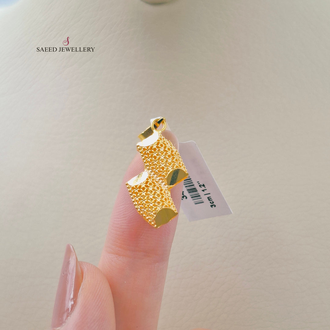 Light Kuwaiti Pendant Made of 21K Gold by Saeed Jewelry 