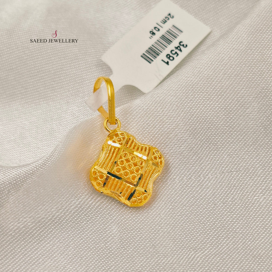 Light Kuwaiti Pendant Made of 21K Gold by Saeed Jewelry 