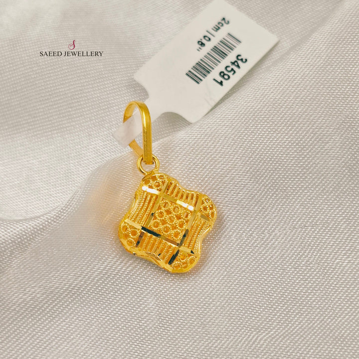Light Kuwaiti Pendant Made of 21K Gold by Saeed Jewelry 