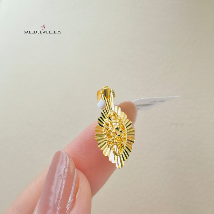 Light Kuwaiti Pendant Made of 21K Gold by Saeed Jewelry 