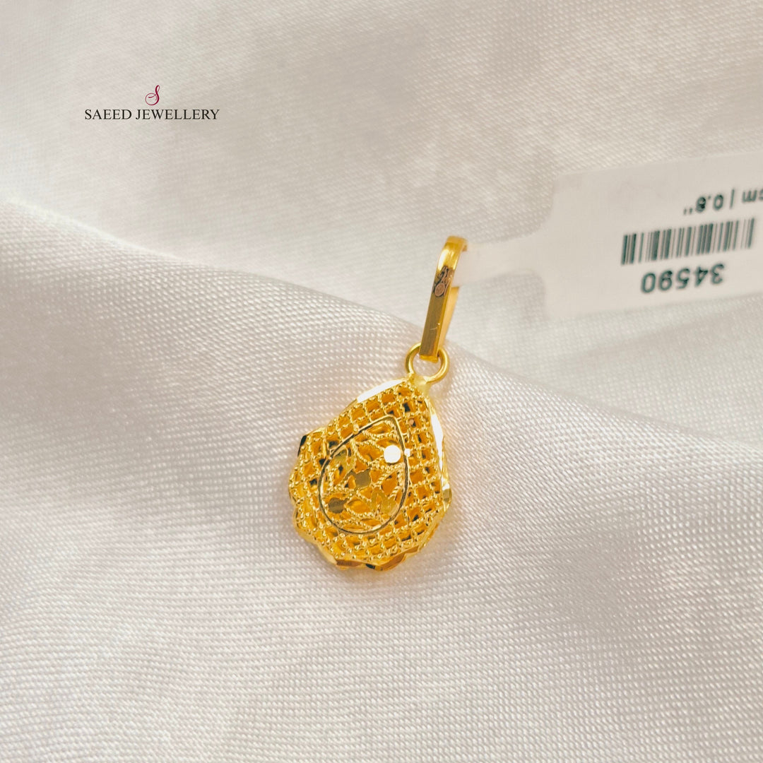 Light Kuwaiti Pendant Made of 21K Gold by Saeed Jewelry 