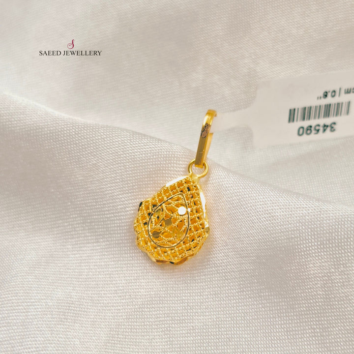 Light Kuwaiti Pendant Made of 21K Gold by Saeed Jewelry 