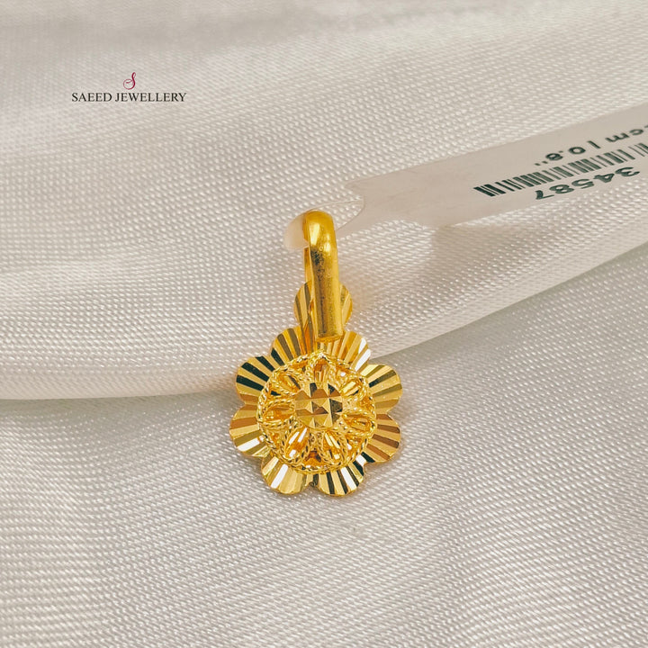 Light Kuwaiti Pendant Made of 21K Gold by Saeed Jewelry 