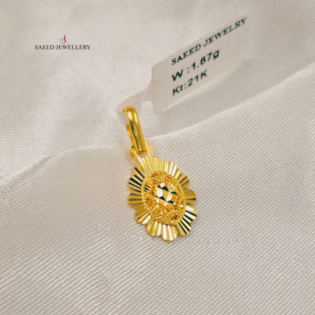 Light Kuwaiti Pendant Made of 21K Gold by Saeed Jewelry 