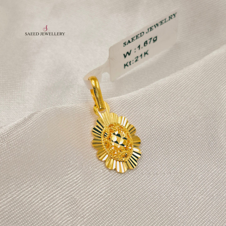 Light Kuwaiti Pendant Made of 21K Gold by Saeed Jewelry 