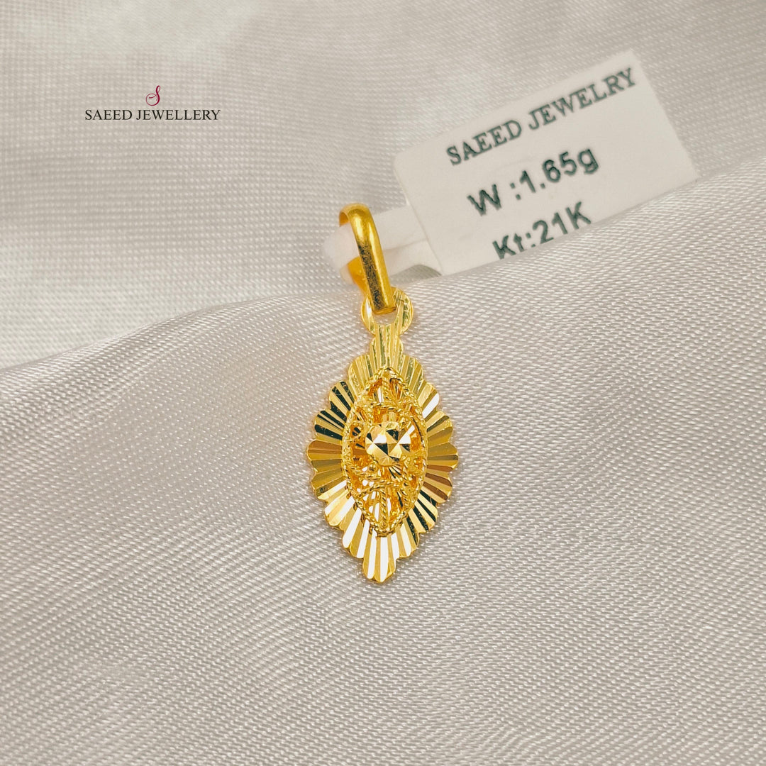 Light Kuwaiti Pendant Made of 21K Gold by Saeed Jewelry 