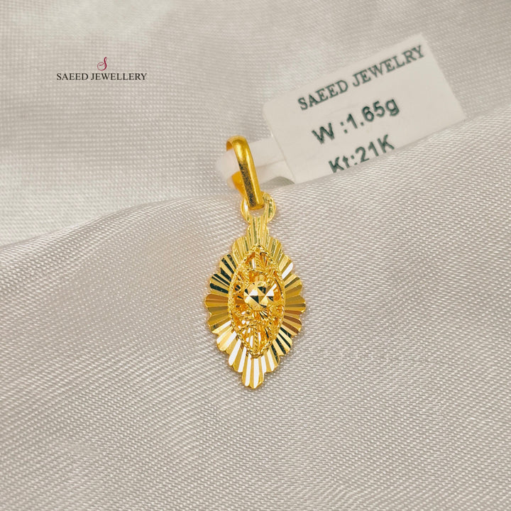Light Kuwaiti Pendant Made of 21K Gold by Saeed Jewelry 