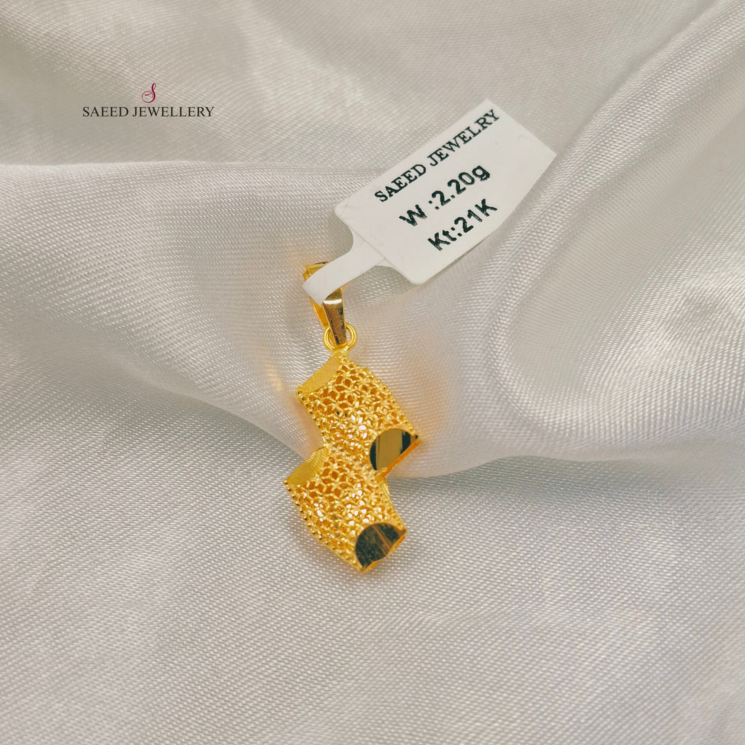 Light Kuwaiti Pendant Made of 21K Gold by Saeed Jewelry 