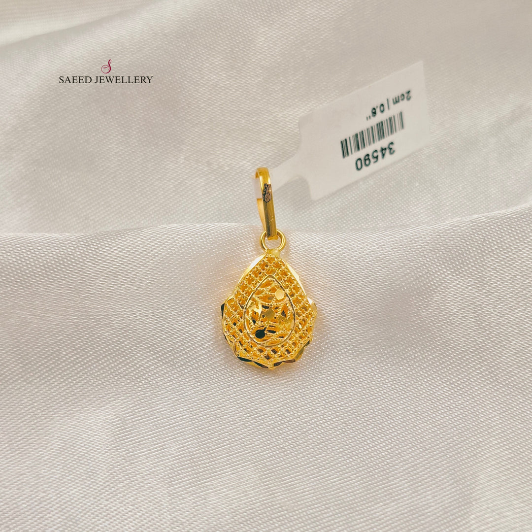 Light Kuwaiti Pendant Made of 21K Gold by Saeed Jewelry 