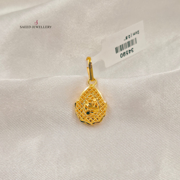 Light Kuwaiti Pendant Made of 21K Gold by Saeed Jewelry 