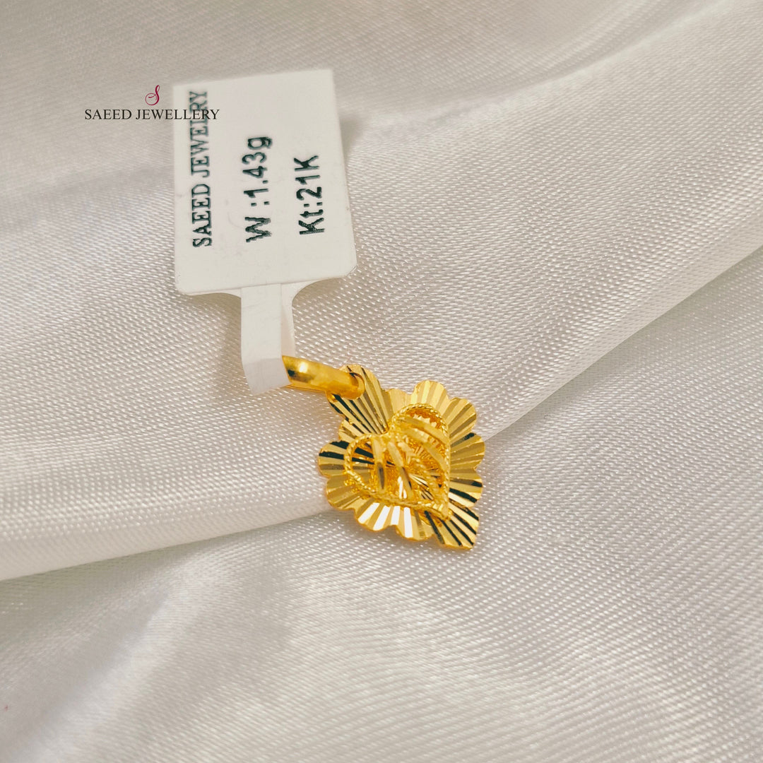 Light Kuwaiti Pendant Made of 21K Gold by Saeed Jewelry 