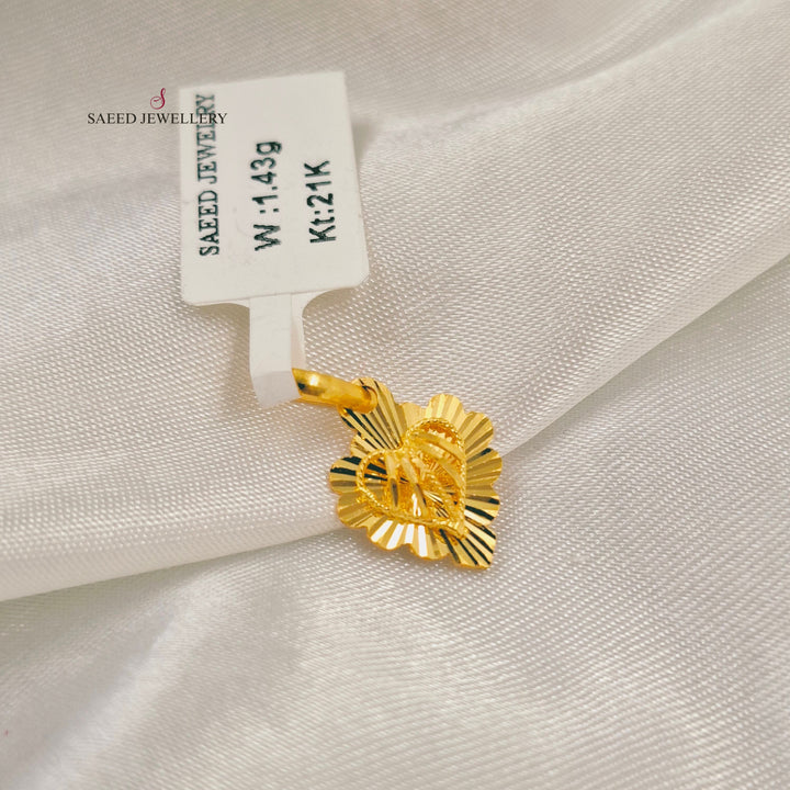 Light Kuwaiti Pendant Made of 21K Gold by Saeed Jewelry 