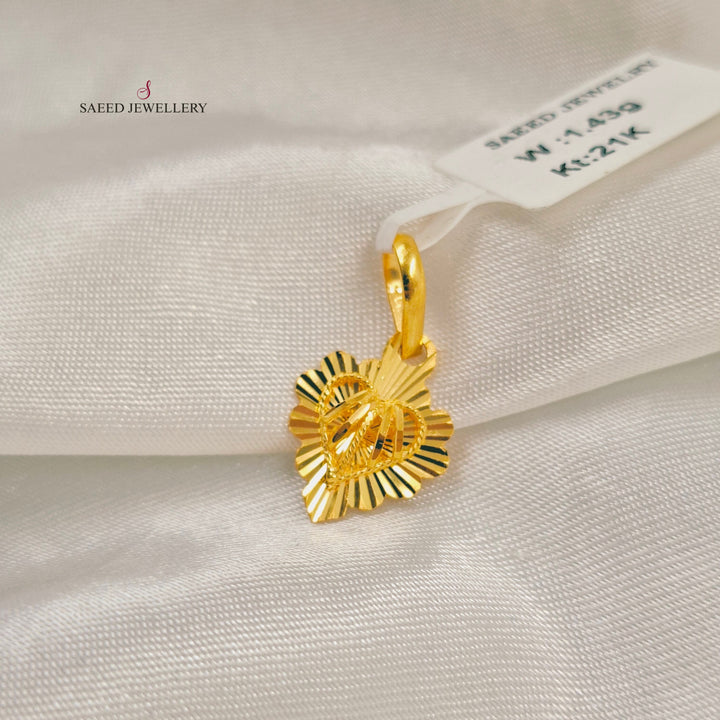 Light Kuwaiti Pendant Made of 21K Gold by Saeed Jewelry 