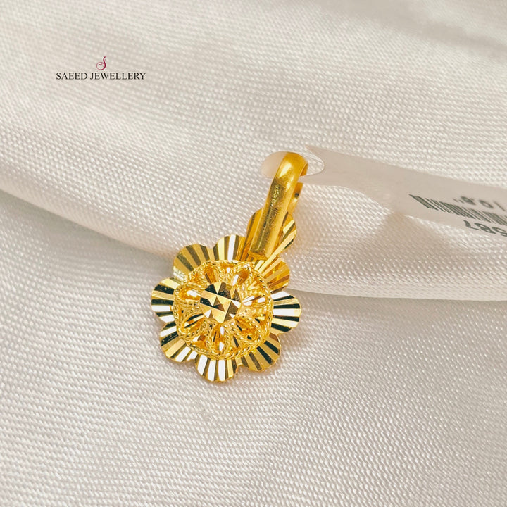 Light Kuwaiti Pendant Made of 21K Gold by Saeed Jewelry 