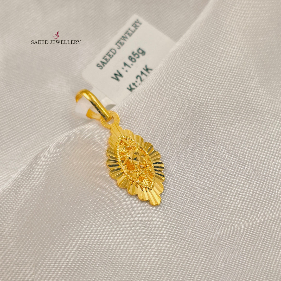 Light Kuwaiti Pendant Made of 21K Gold by Saeed Jewelry 