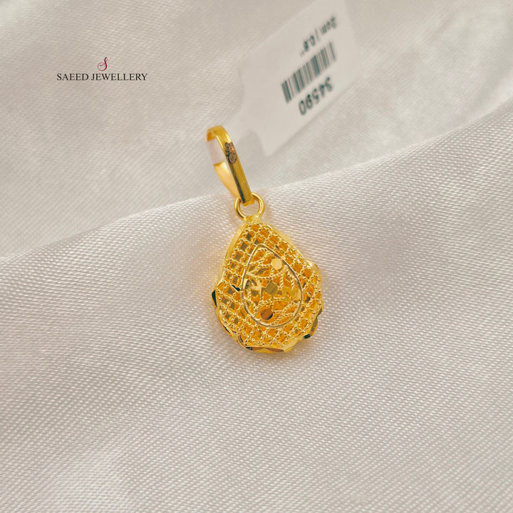 Light Kuwaiti Pendant Made of 21K Gold by Saeed Jewelry 