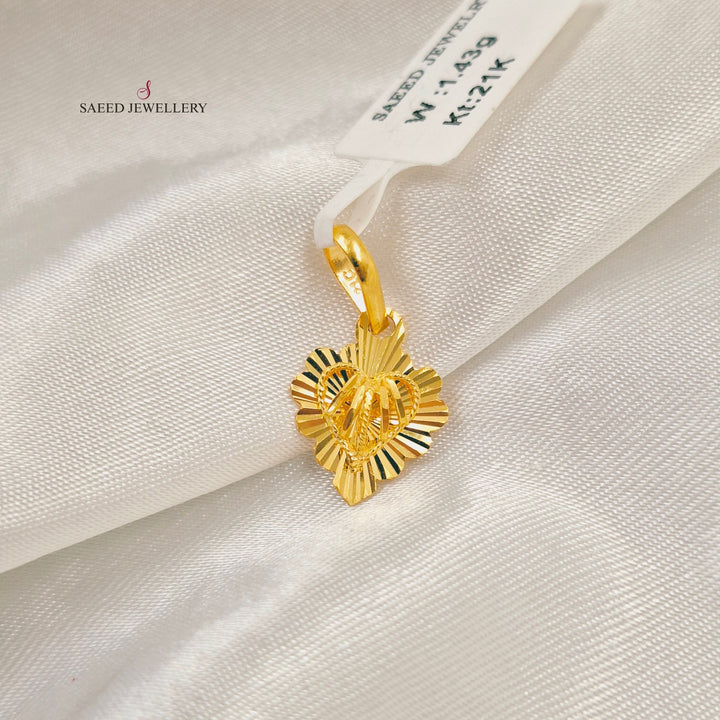 Light Kuwaiti Pendant Made of 21K Gold by Saeed Jewelry 