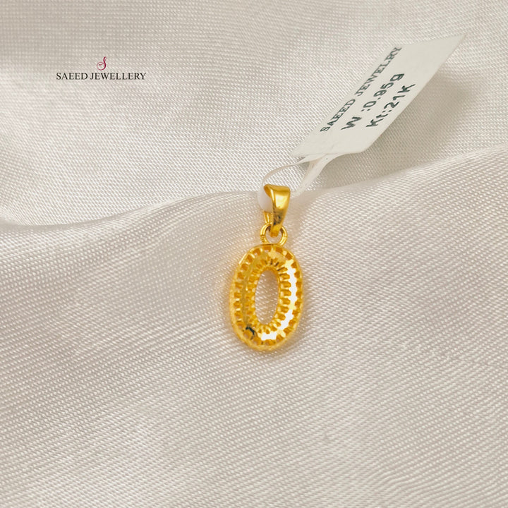 Light Oval Pendant Made of 21K Gold by Saeed Jewelry 