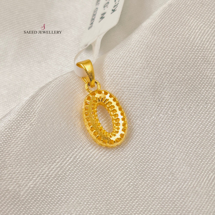 Light Oval Pendant Made of 21K Gold by Saeed Jewelry 