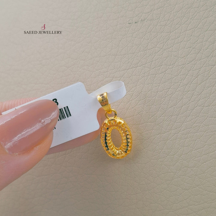 Light Oval Pendant Made of 21K Gold by Saeed Jewelry 