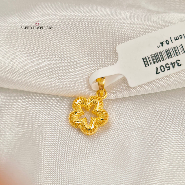 Light Rose Pendant Made of 21K Gold by Saeed Jewelry 