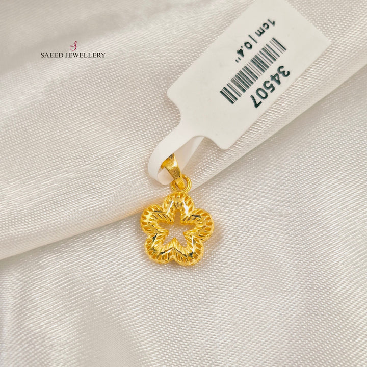 Light Rose Pendant Made of 21K Gold by Saeed Jewelry 