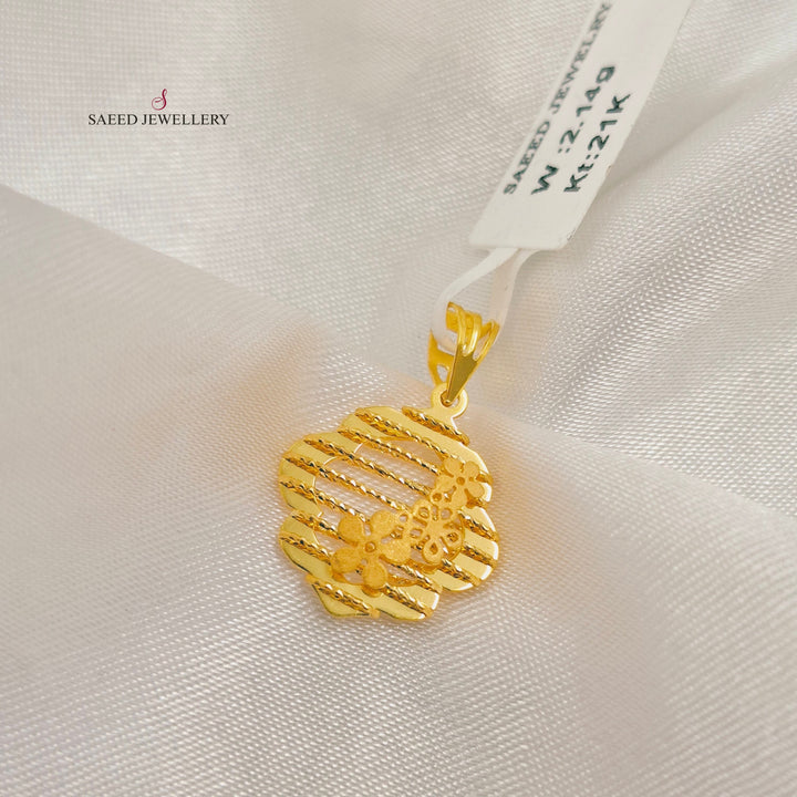 Light Rose Pendant Made of 21K Gold by Saeed Jewelry 