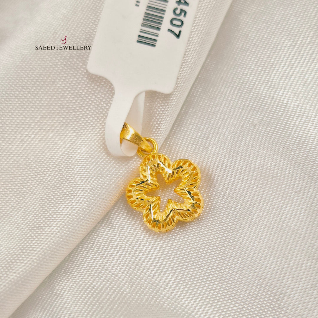 Light Rose Pendant Made of 21K Gold by Saeed Jewelry 