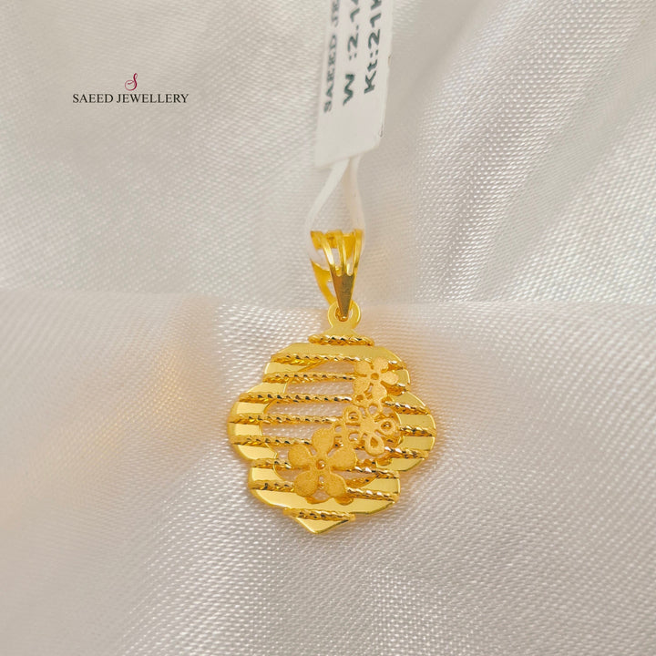 Light Rose Pendant Made of 21K Gold by Saeed Jewelry 