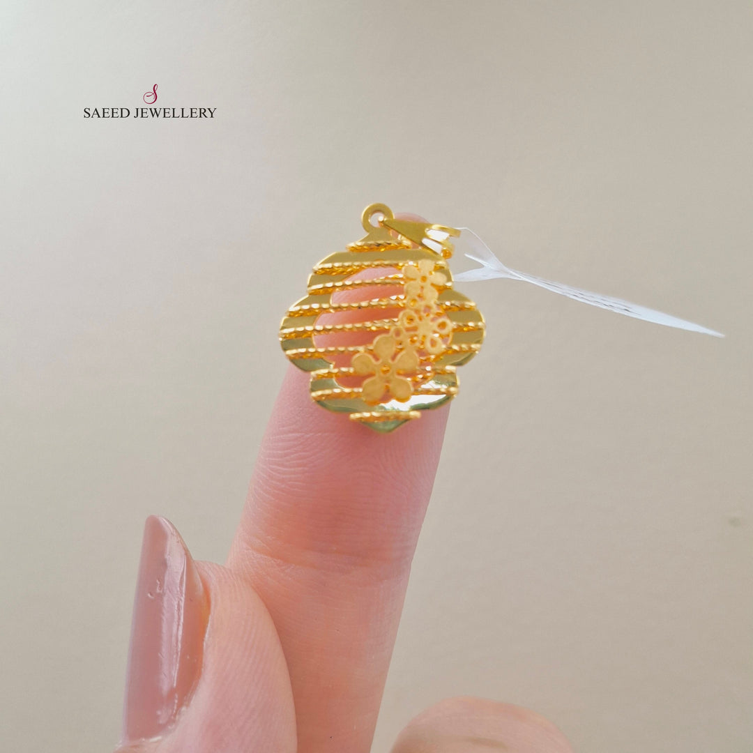 Light Rose Pendant Made of 21K Gold by Saeed Jewelry 