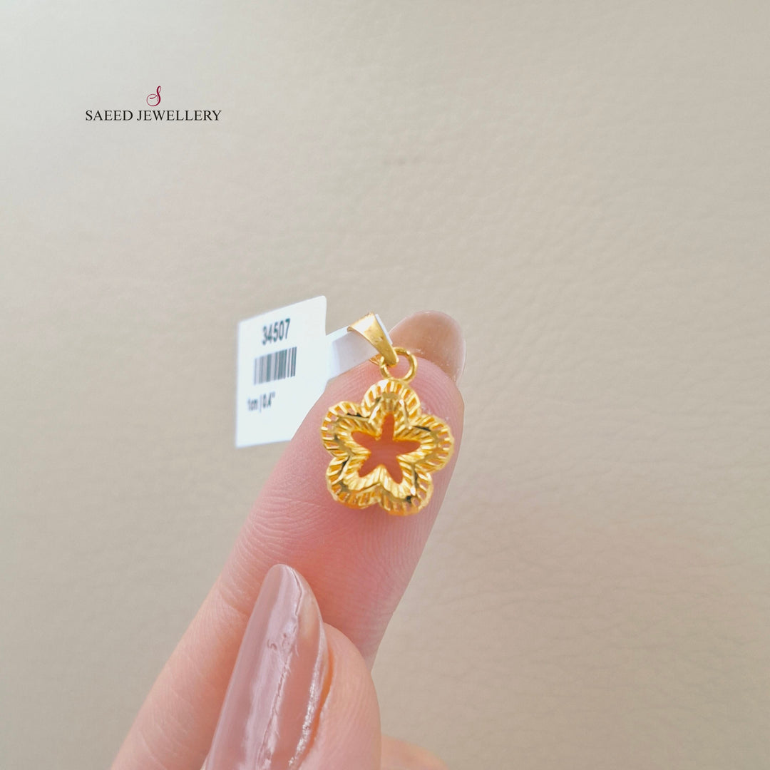 Light Rose Pendant Made of 21K Gold by Saeed Jewelry 