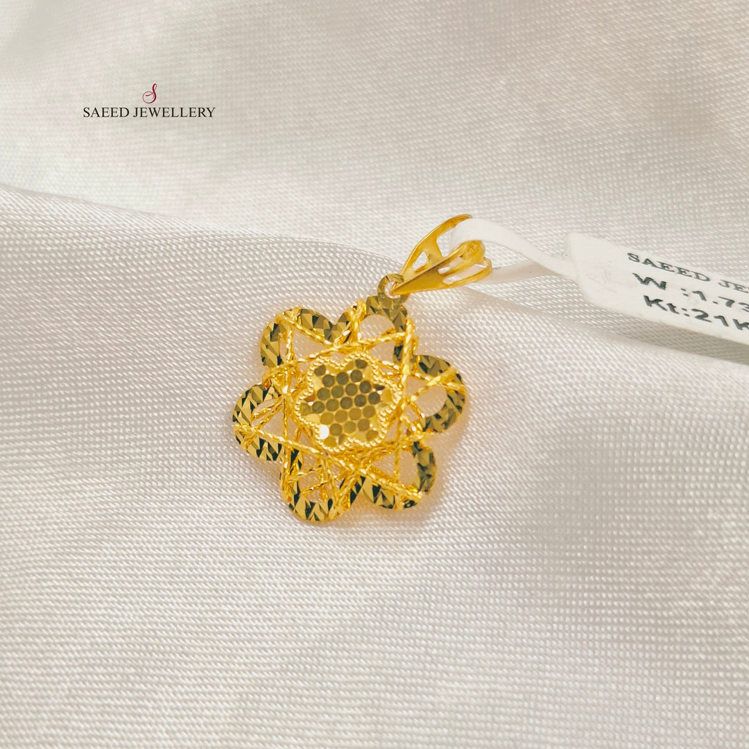 Light Rose Pendant Made of 21K Gold by Saeed Jewelry 