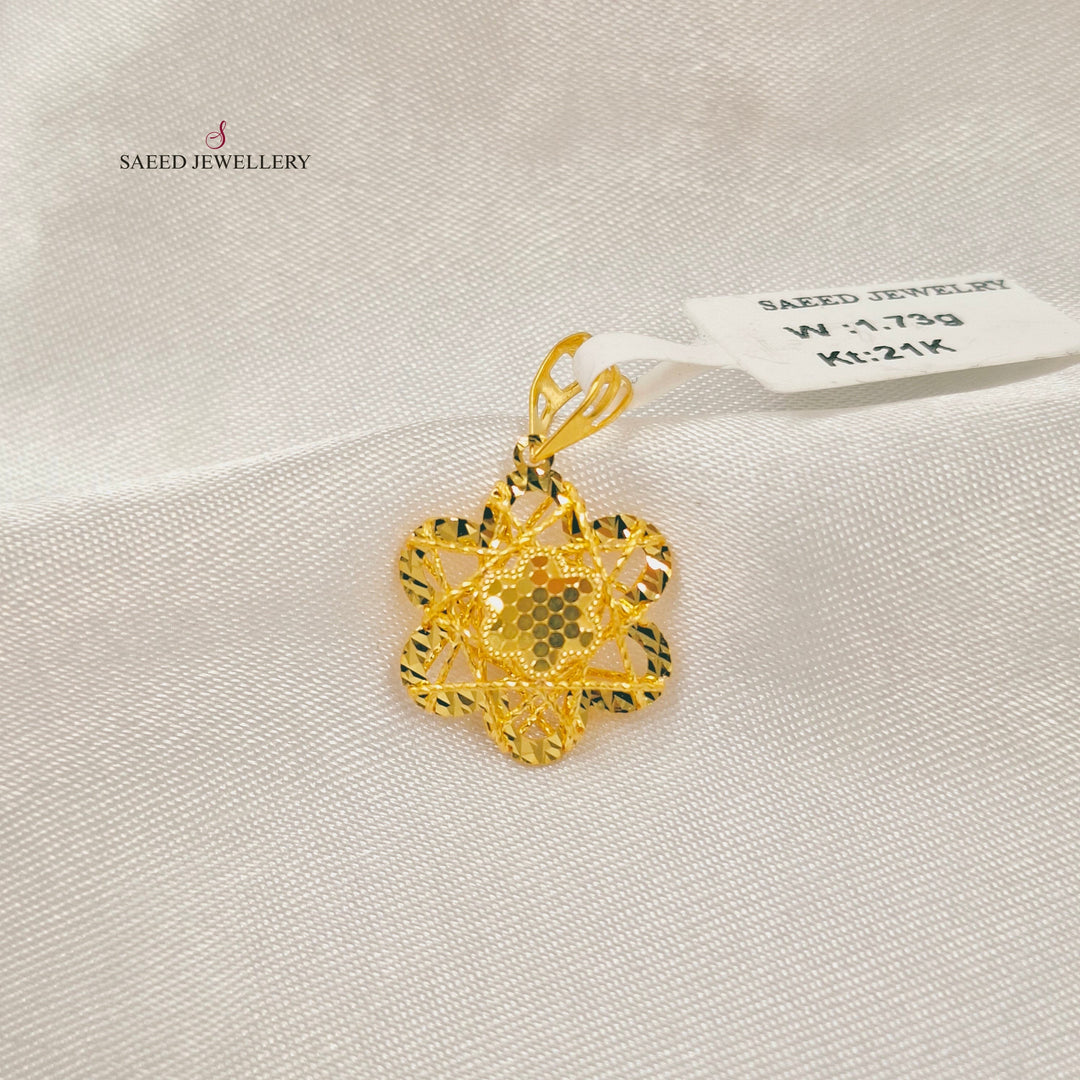 Light Rose Pendant Made of 21K Gold by Saeed Jewelry 