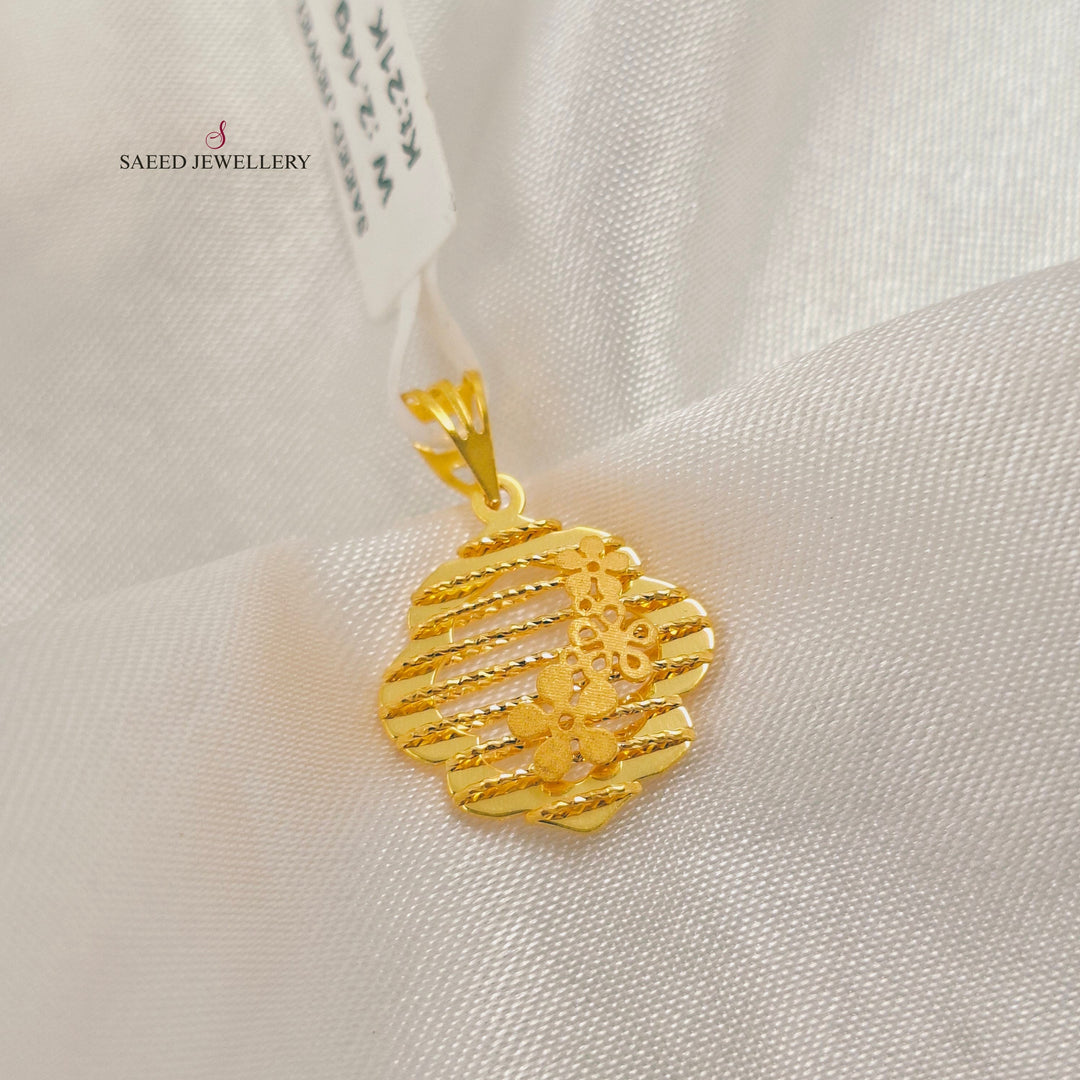 Light Rose Pendant Made of 21K Gold by Saeed Jewelry 