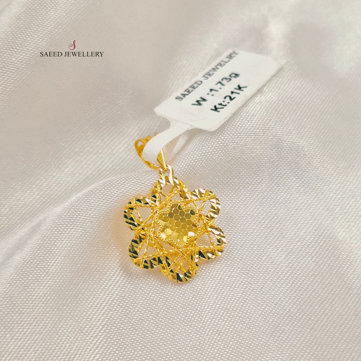 Light Rose Pendant Made of 21K Gold by Saeed Jewelry 