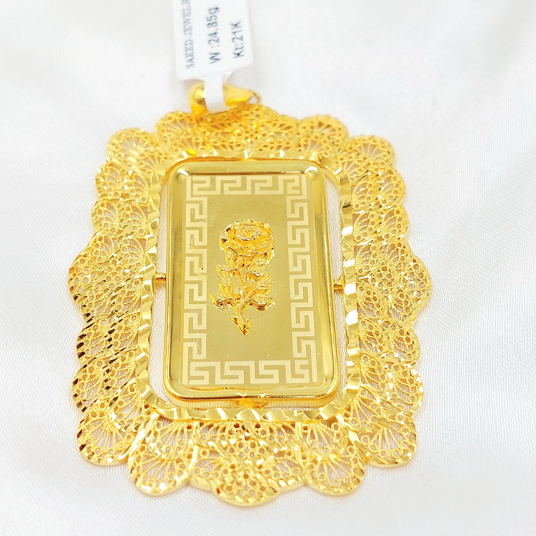 Ounce Pendant Made of 21K Gold by Saeed Jewelry 