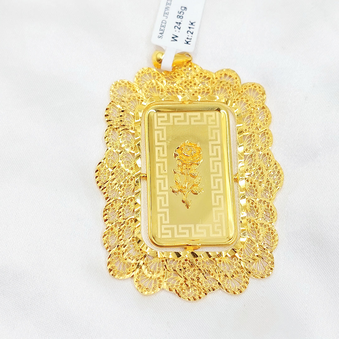 Ounce Pendant Made of 21K Gold by Saeed Jewelry 