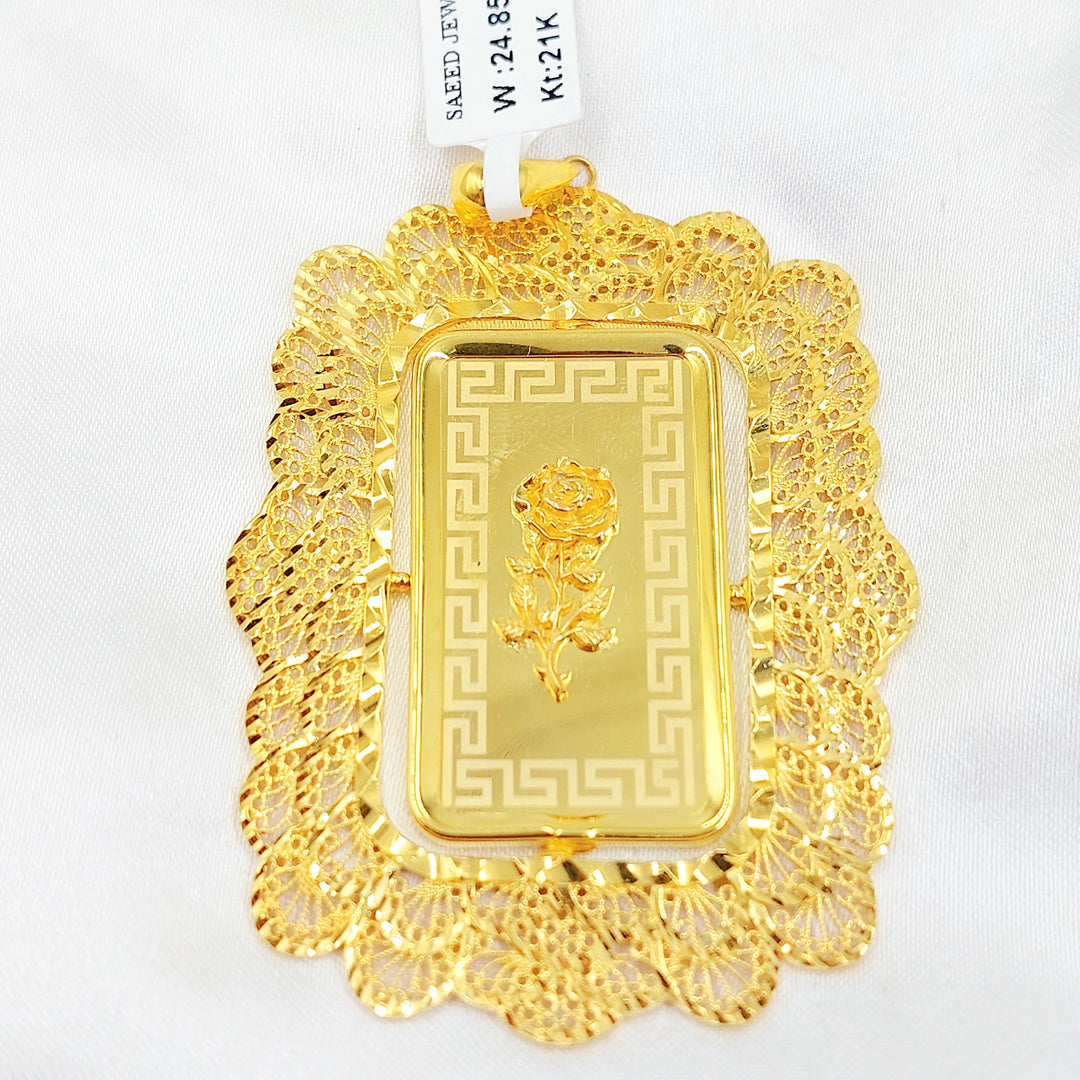 Ounce Pendant Made of 21K Gold by Saeed Jewelry 