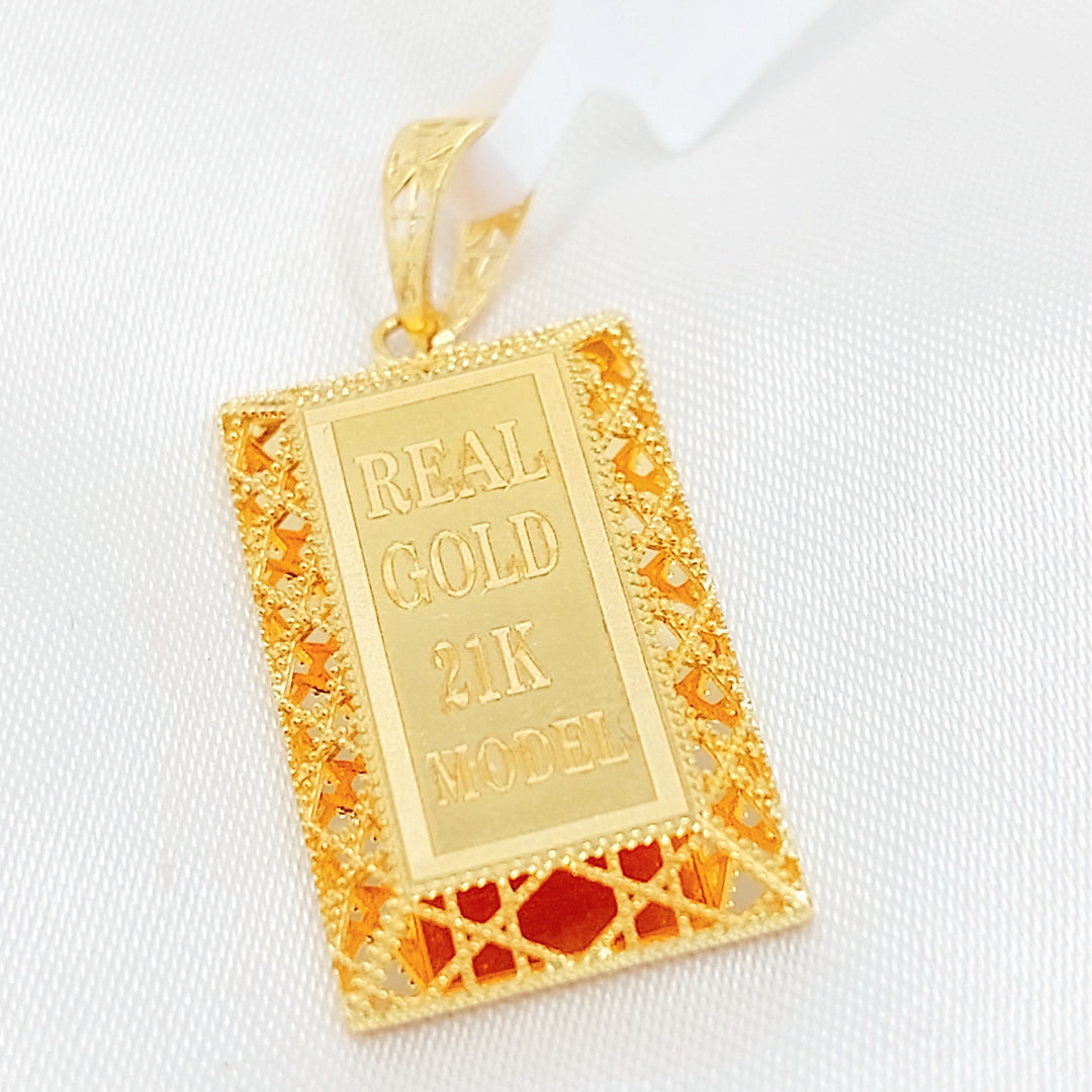 Ounce Pendant Made of 21K Gold by Saeed Jewelry 