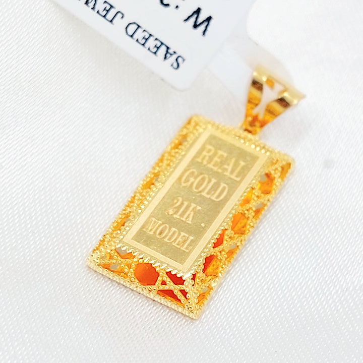 Ounce Pendant Made of 21K Gold by Saeed Jewelry 