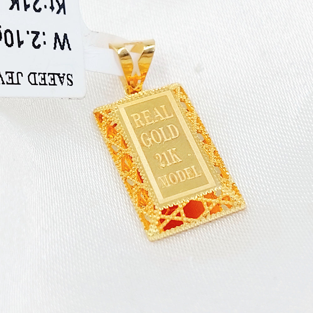 Ounce Pendant Made of 21K Gold by Saeed Jewelry 